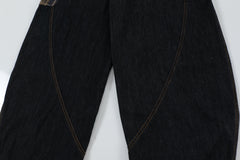 STARRVAINT Plaid Patch Curved Denim Pants