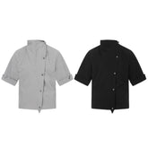 STARRVAINT “Asymmetrical Stand-Collar Shirt”