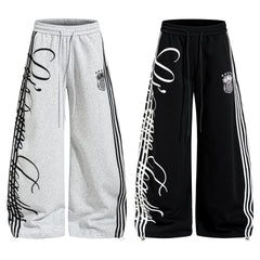 STARRVAINT Script Stripe Wide-Leg Sweatpants