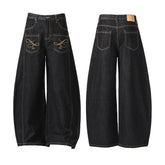 STARRVAINT Embroidered Pocket Wide-Leg Jeans
