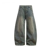 STARRVAINT Washed Wide-Leg Denim Pants