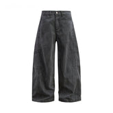 STARRVAINT Washed Wide-Leg Cotton Denim Pants