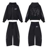 STARRVAINT Gothic Vine Zip Hoodie Set