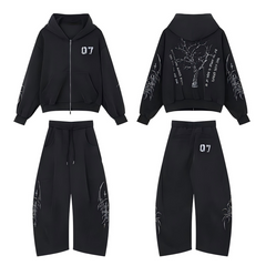 STARRVAINT Gothic Vine Zip Hoodie Set