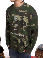 STARRVAINT Camo Text Graphic Longsleeve
