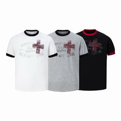 STARRVAINT Cross Graphic Ringer T-Shirt