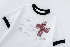 STARRVAINT Cross Graphic Ringer T-Shirt