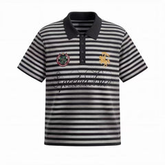 STARRVAINT “Stripe Crest Polo Tee”