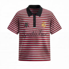 STARRVAINT “Stripe Crest Polo Tee”