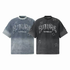 STARRVAINT Distressed Star Graphic T-Shirt