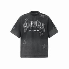 STARRVAINT Distressed Star Graphic T-Shirt