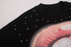 STARRVAINT Rhinestone Lip Graphic Tee