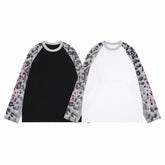 STARRVAINT Leopard Raglan Long Sleeve Tee