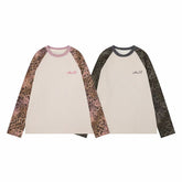 STARRVAINT Leopard Raglan Long Sleeve Tee