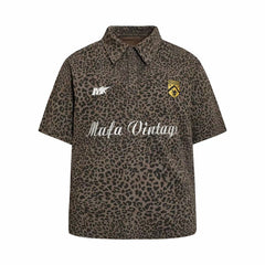 STARRVAINT Leopard Vintage Polo Tee