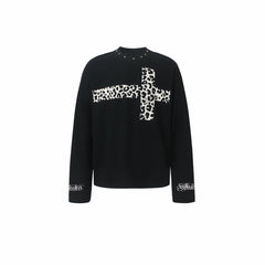 STARRVAINT Leopard Cross Waffle Long Sleeve