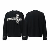 STARRVAINT Leopard Cross Waffle Long Sleeve
