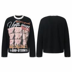 STARRVAINT Vintage Graphic Waffle Long Sleeve