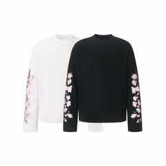 STARRVAINT Floral Sleeve Waffle Long Sleeve