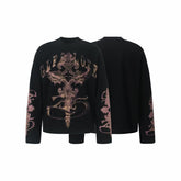 STARRVAINT Gothic Cross Waffle Long Sleeve