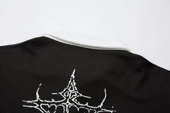 STARRVAINT Vampire Graphic Layered Polo Long Sleeve