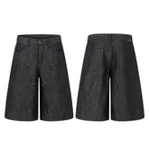 STARRVAINT Raw Denim Baggy Shorts