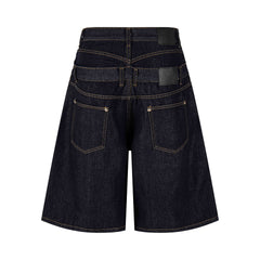 STARRVAINT “Double Waist Panel Denim Shorts”