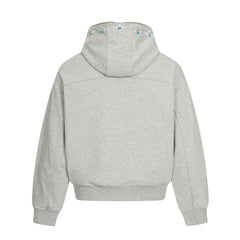 STARRVAINT Minimal Dot-Detail Zip Hoodie