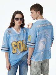 STARRVAINT “God We Trust” Mesh Jersey T-Shirt