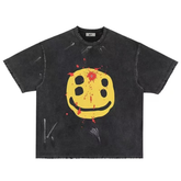 STARRVAINT Distressed Smiley Graphic Tee