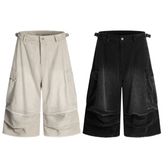 STARRVAINT Washed Layer-Panel Cargo Shorts