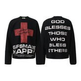 STARRVAINT Cross Graphic Waffle Long Sleeve