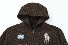 STARRVAINT Leopard Crest Zip Hoodie
