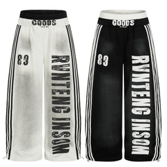STARRVAINT Bold Letter Stripe Track Pants