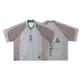 STARRVAINT Textured Mesh Patchwork Tee