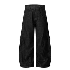 STARRVAINT Structured Panel Balloon Wide-Leg Jeans