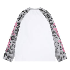 STARRVAINT Leopard Raglan Long Sleeve Tee