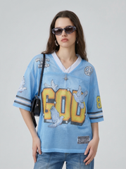 STARRVAINT “God We Trust” Mesh Jersey T-Shirt