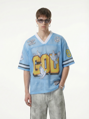 STARRVAINT “God We Trust” Mesh Jersey T-Shirt