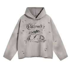 STARRVAINT Graphic Distressed Hoodie