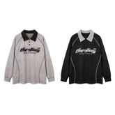 STARRVAINT Contrast Panel Long-Sleeve Polo