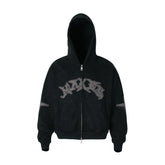 STARRVAINT Washed Logo Zip-Up Hoodie
