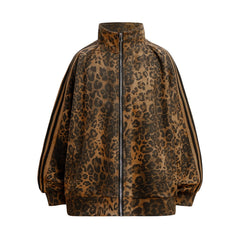 STARRVAINT Leopard Stripe Performance Mesh Track Jacket