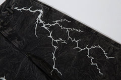 STARRVAINT Crinkle Lightning Wide-Leg Jeans