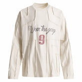 STARRVAINT Deconstructed Patchwork Graphic Long Sleeve Tee