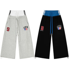 STARRVAINT Varsity Patch Wide-Leg Sweatpants