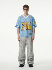 STARRVAINT “God We Trust” Mesh Jersey T-Shirt
