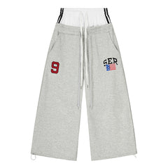 STARRVAINT Varsity Patch Wide-Leg Sweatpants