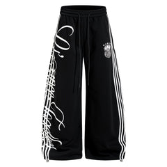 STARRVAINT Script Stripe Wide-Leg Sweatpants