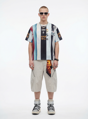 STARRVAINT Vintage Football Patchwork Jersey